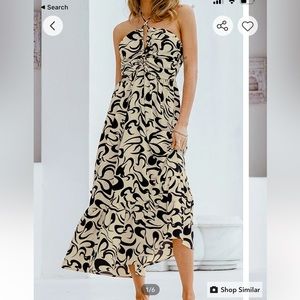 NWT Cupshe Slip Ruching Halter Neck Dress